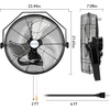 image:imageBILT HARD 18 in Wall Mounted Outdoor Fan 4150 CFM 3Speed Heavy Duty Industrial Outdoor Weatherproof Fan for Commercial Patio Garage and Gazebo18 inch