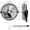 image:imageBILT HARD 18 in Wall Mounted Outdoor Fan 4150 CFM 3Speed Heavy Duty Industrial Outdoor Weatherproof Fan for Commercial Patio Garage and Gazebo20 inch