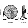 image:imageBILT HARD 20 Inch Heavy Duty Floor Fan with 3 Speeds 4650 CFM High Velocity Industrial Shop Fan with WallMounting System for Garage Commercial and Greenhouse