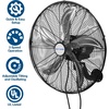 image:imageBILT HARD 20 Oscillating Wall Mount Fan 3Speed 5900 CFM High Velocity Wall Mounted Fan with Wired Remote Heavy Duty Industrial Wall Fan for Commercial Garage and Warehouse