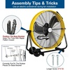 image:imageBILT HARD 24 8100 CFM High Velocity Drum Fan 3 Speeds Heavy Duty Tilt Metal Floor Shop Fan Commercial Industrial Use for Garage Factory Warehouse BlackRed