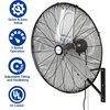 image:imageBILT HARD 6500 CFM 24in High Velocity Industrial Wall Mounted Fan 3Speed Oscillating Heavy Duty Air Circulator for Commercial Use Garage Warehouse Factory and Jobsite 2 Pack