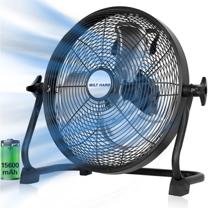 image:imageBILT HARD 12 Rechargeable Battery Operated Outdoor Floor Fan 15600mAh Battery Powered High Velocity Portable Fan with Metal Blade USB Output for Camping Travel Backyard Run All Day12 inch Rechargeable Battery Fan